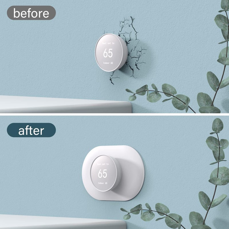 HOGEE Wall Plate Cover Trim Kit Compatible with Google Nest Thermostat 2020, Wall Plate Cover for Google Nest Thermostat 2020, Easy to Install - Snow - Image 3